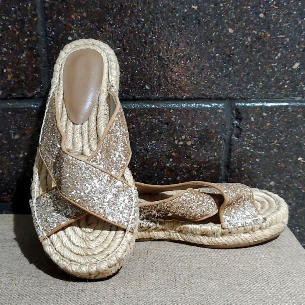 Joie Womens Ianna Espadrille Gold Sandals